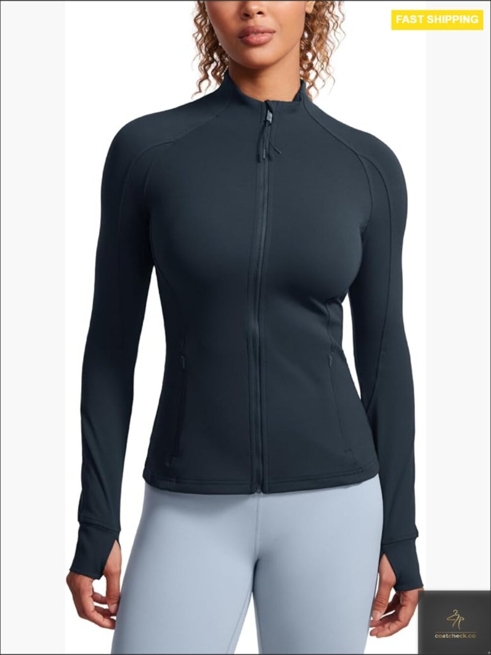 Butterluxe Full Zip Athletic Track Jacket with Thumb Holes Pockets